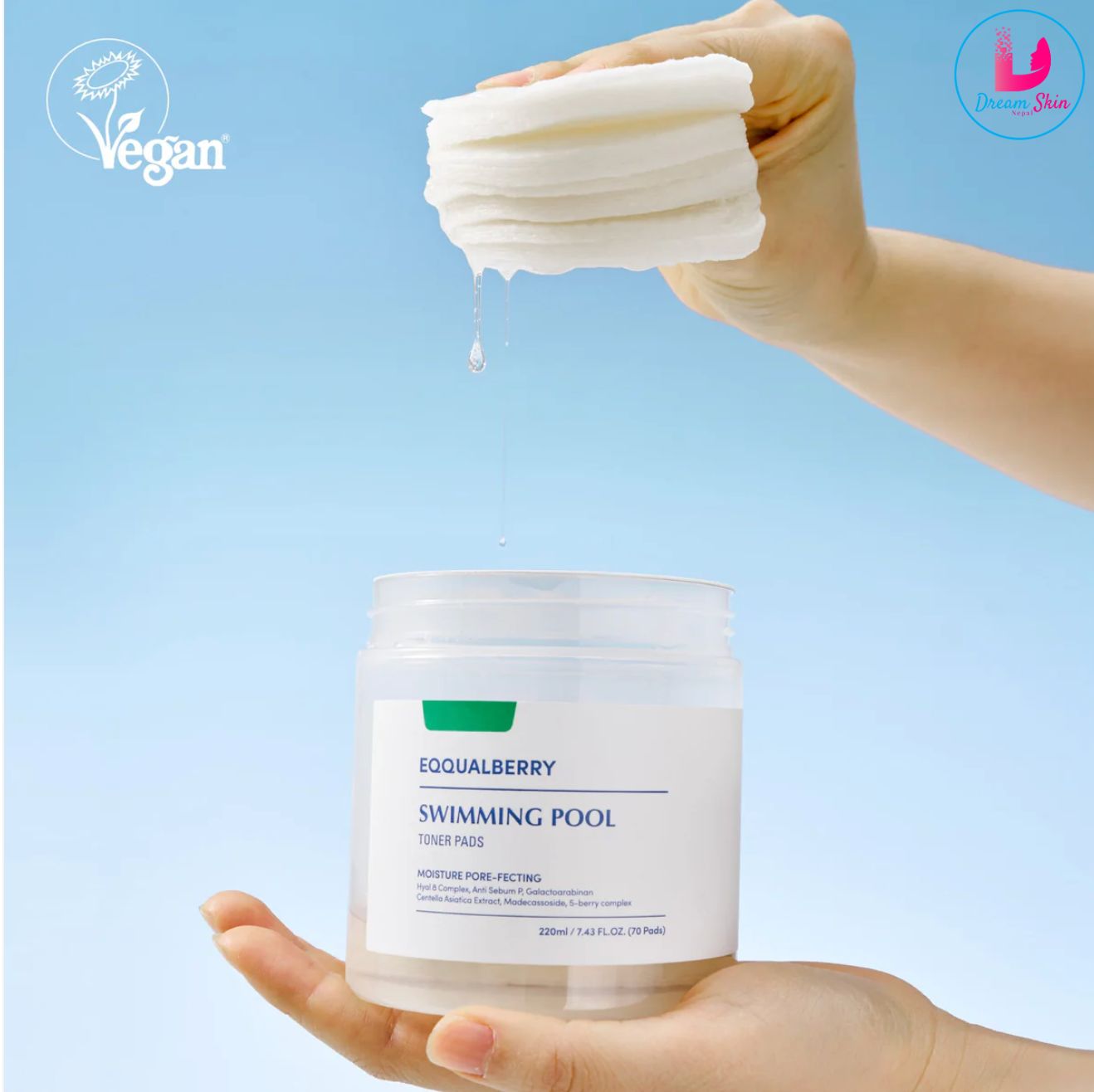 Eqqualberry Swimming Pool Toner Pads [220ml | 70 Pads]